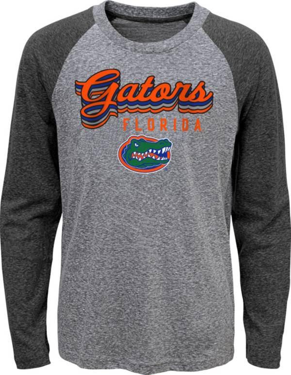 Gen2 Youth Florida Gators Grey Script Tri-Blend Raglan Long Sleeve T-Shirt