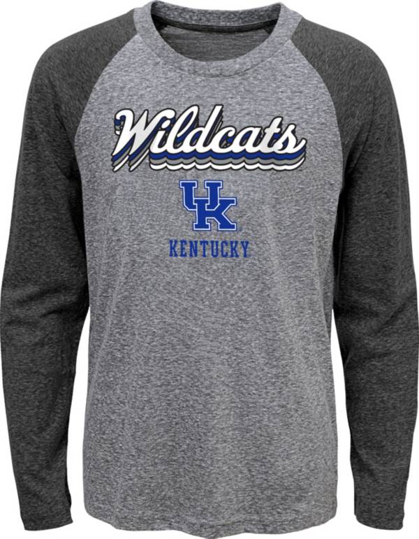 Gen2 Youth Kentucky Wildcats Grey Script Tri-Blend Raglan Long Sleeve T-Shirt