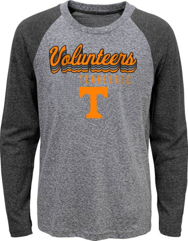 Gen2 Youth Tennessee Volunteers Grey Script Tri-Blend Raglan Long Sleeve T-Shirt