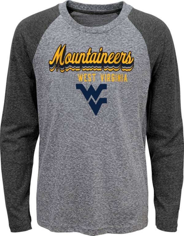 Gen2 Youth West Virginia Mountaineers Grey Script Tri-Blend Raglan Long Sleeve T-Shirt product image