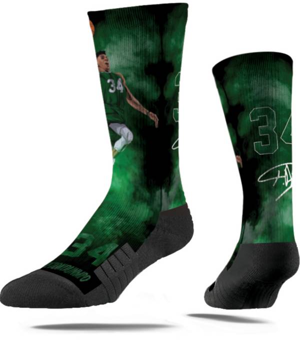 Strideline Milwaukee Bucks Giannis Antetokounmpo #34 Fog Crew Socks