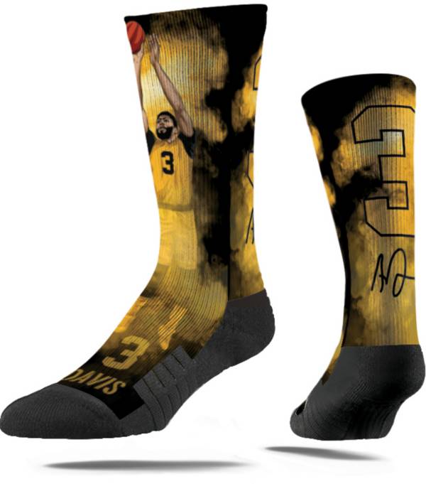 Strideline Los Angeles Lakers Anthony Davis #3 Fog Crew Socks