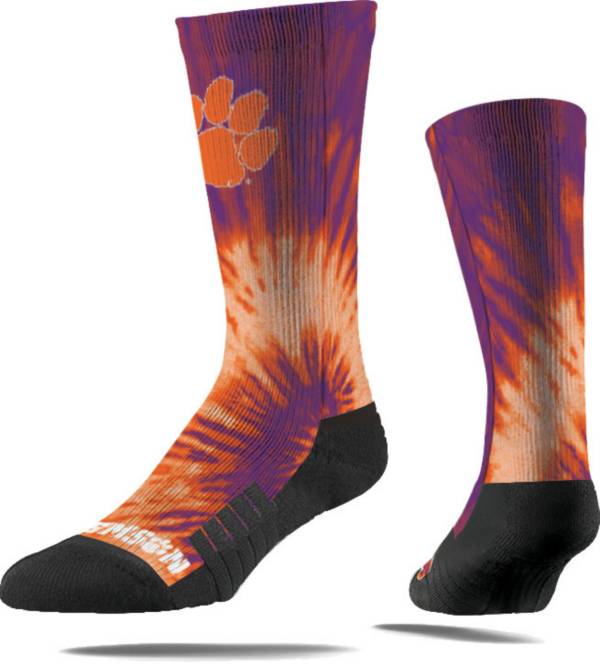 Strideline Clemson Tigers Tie Dye Crew Socks