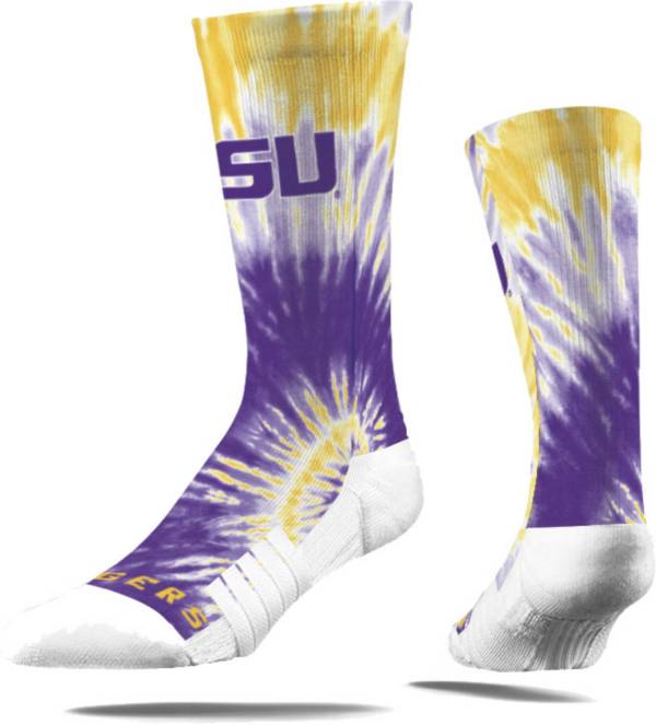 Strideline LSU Tigers Tie Dye Crew Socks product image
