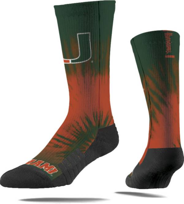 Strideline Miami Hurricanes Tie Dye Crew Socks