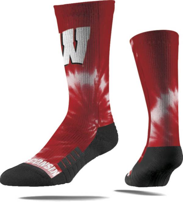 Strideline Wisconsin Badgers Tie Dye Crew Socks