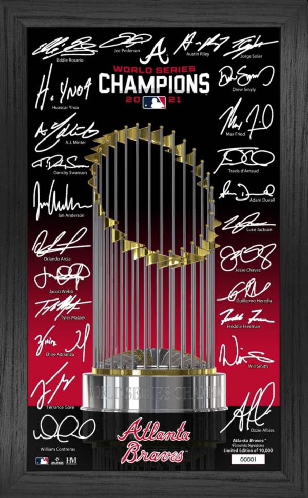 Highland Mint 2021 World Series Champions Atlanta Braves Signature Trophy Framed Print