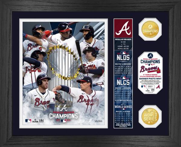 Highland Mint 2021 World Series Champions Atlanta Braves Banner Bronze Coin Photo Mint