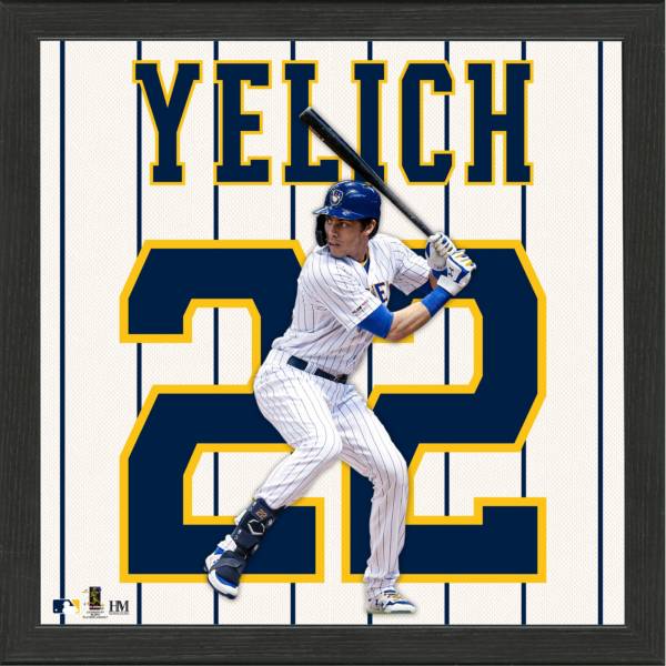 Highland Mint Milwaukee Brewers Christian Yelich Impact Jersey Framed Photo product image
