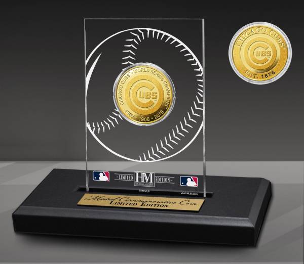 Highland Mint Chicago Cubs 3-Time Champions Acrylic Gold Coin