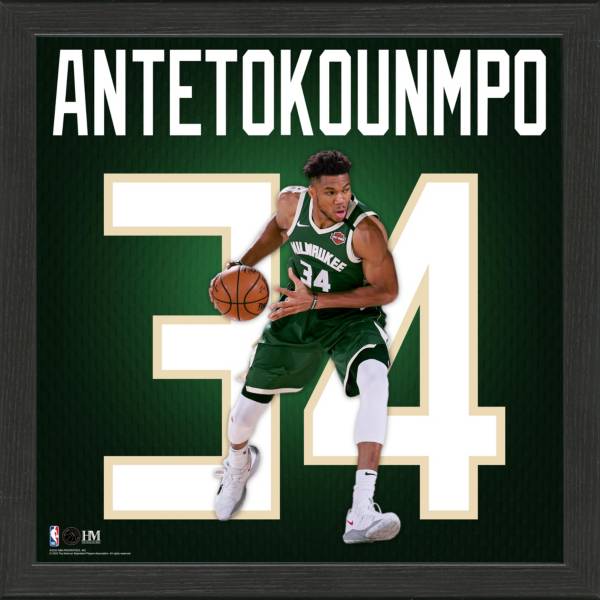 Highland Mint Milwaukee Bucks Giannis Antetokounmpo Impact Jersey Framed Photo