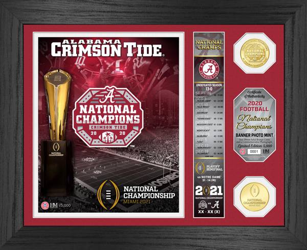 Highland Mint 2020 National Champions Alabama Crimson Tide Banner Photo Mint