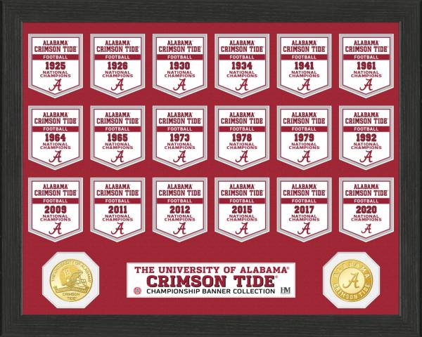 Highland Mint 2020 National Champions Alabama Crimson Tide Bronze Coin Banner Collection