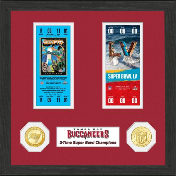 Highland Mint Super Bowl LV Champions Tampa Bay Buccaneers 2X Champions Ticket and Coin Collection