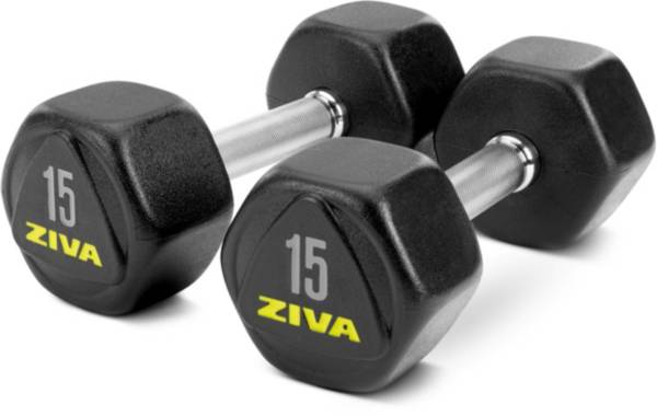 ZIVA Hexagon RPU Steel Dumbbells - Pair