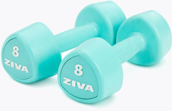 Exercise Weights for Core and Strength Training ZIVA Virgin Rubber Steel Tribell Dumbbell Pairs Ergonomic Non-Slip Comfort Grip Odorless 2, 4, 6, 8, 10, 12, 14, 16, 18, 20 lb Pairs and 24lb Set