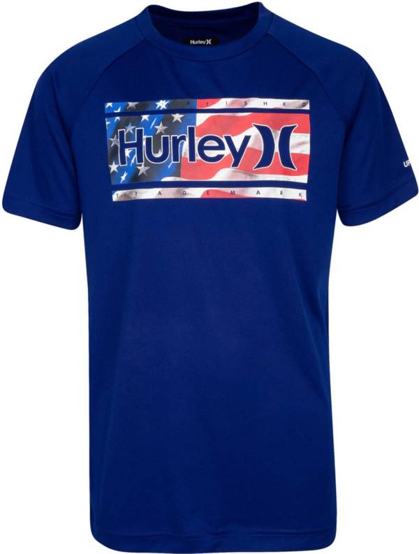 Hurley Boys' Americana UPF Short Sleeve Rashguard
