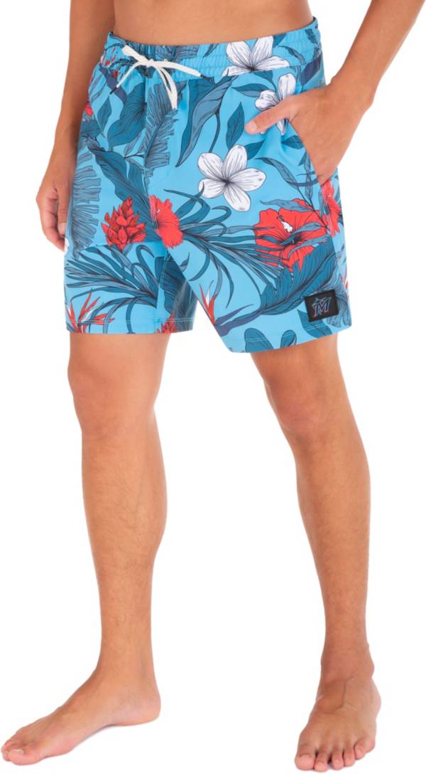 Hurley Men's Miami Marlins Blue 17" Cannonball Board Shorts