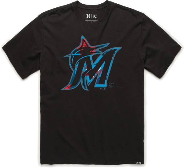 Hurley x '47 Men's Miami Marlins Black T-Shirt