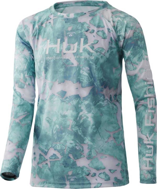 HUK Youth Mossy Oak Fracture Pursuit Long Sleeve Shirt