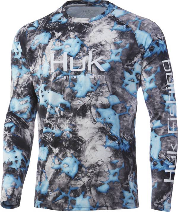 HUK Men's Vented Mossy Oak Fracture Pursuit Long Sleeve Shirt
