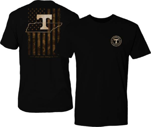 Great State Men's Tennessee Volunteers Camo Flag Black T-Shirt