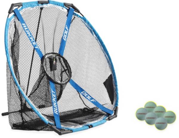 Rukket Pro Light-Up Chipping Net with 6 Tru-Spin Glow-in-the-Dark Practice Balls