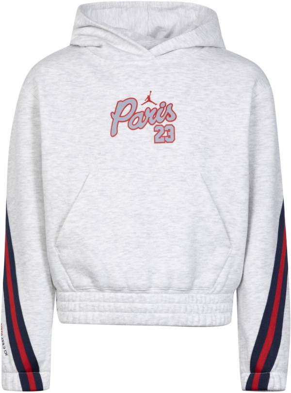 Jordan Youth Paris Saint-Germain Grey Cropped Hoodie