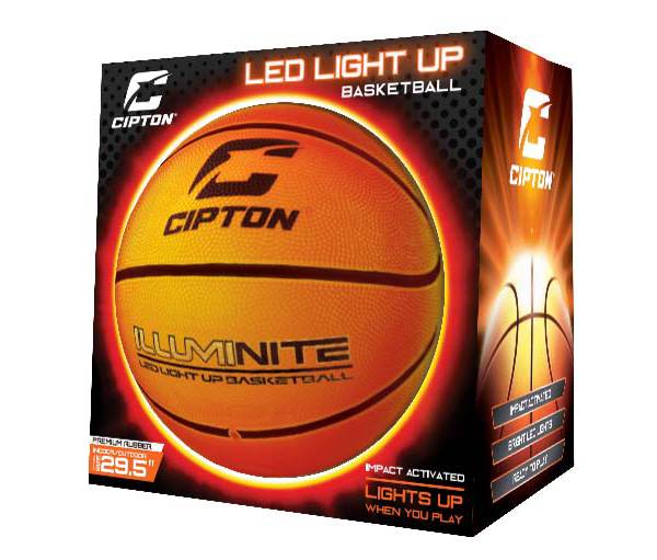 Cipton Light-Up LED Indoor/Outdoor Rubber Basketball 29.5'' with Pump product image