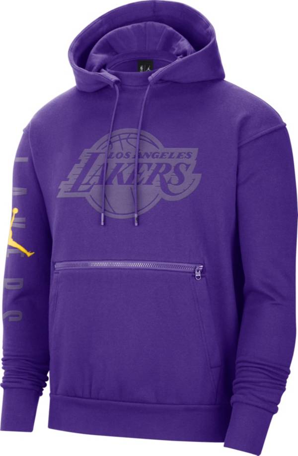 Jordan Adult Los Angeles Lakers Purple Fleece Pullover Hoodie