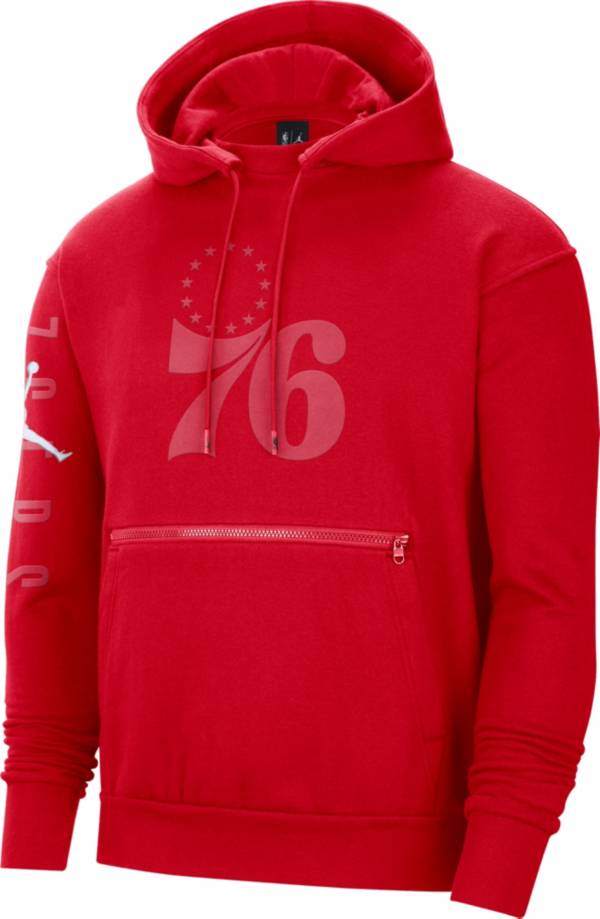 Jordan Adult Philadelphia 76ers Red Fleece Pullover Hoodie