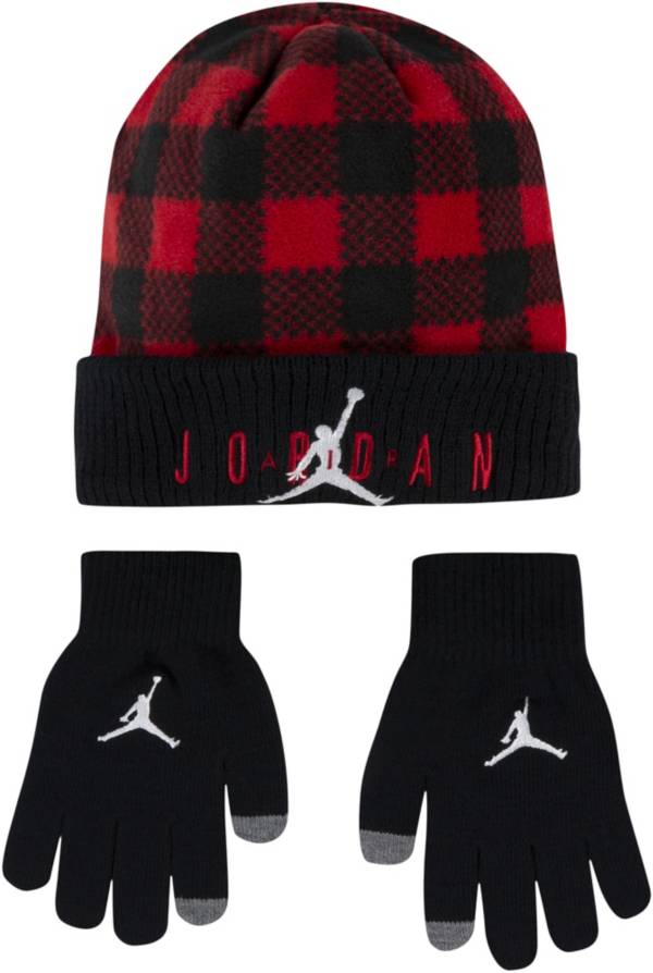 Jordan Buffalo Check Beanie Set