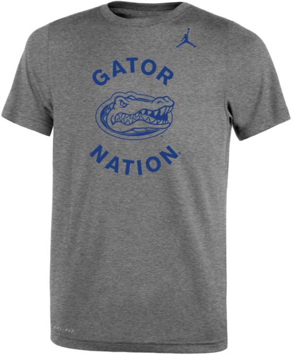 Jordan Youth Florida Gators Grey Dri-FIT Legend T-Shirt