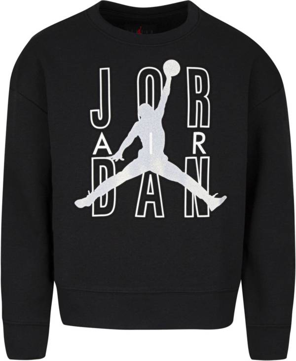 Jordan Girls' Iridescent Logo Crew Sweatshirt