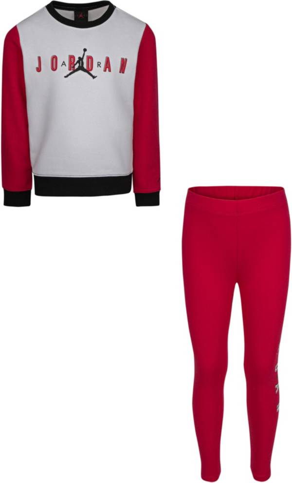 Jordan Girls' Jumpman Air Colorblock Sweatshirt and Leggings Set