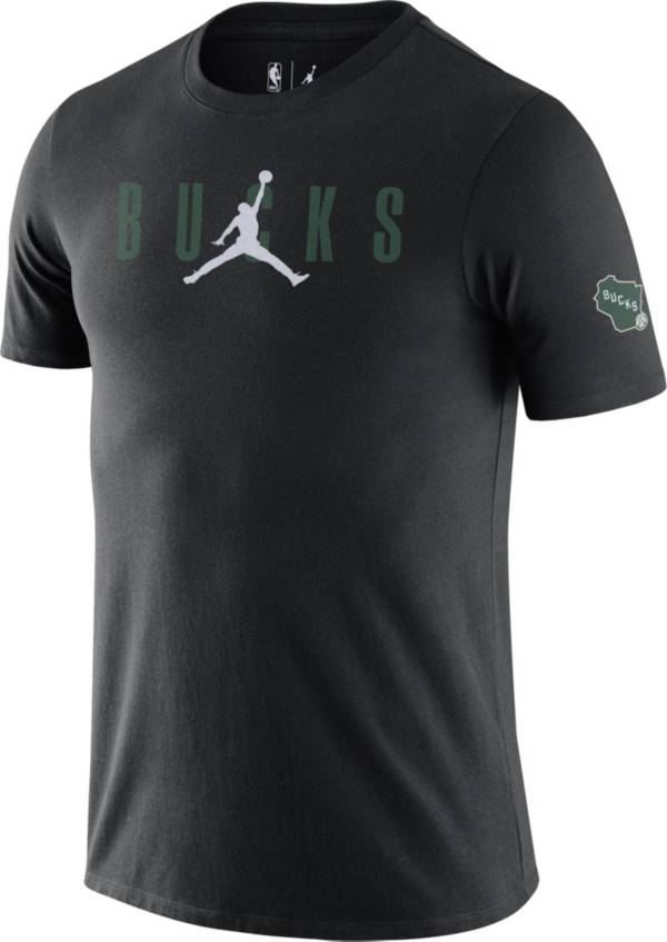 Jordan Men's Milwaukee Bucks Black T-Shirt