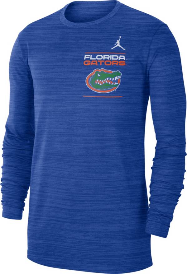 Jordan Men's Florida Gators Blue Dri-FIT Velocity Football Sideline Long Sleeve T-Shirt