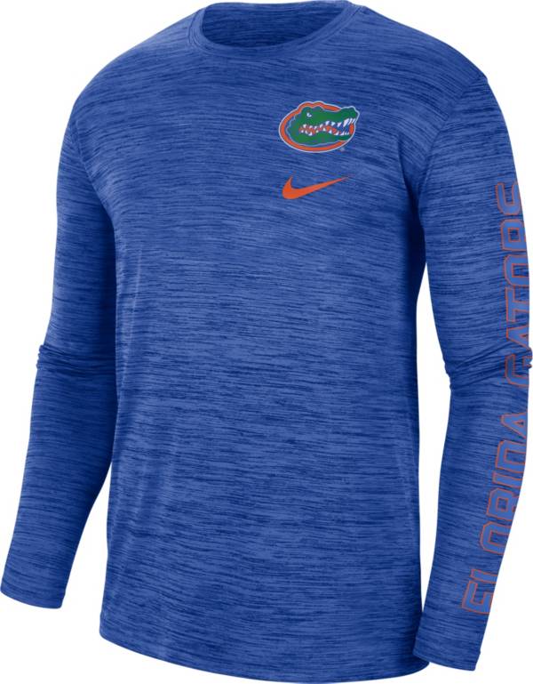 Nike Men's Florida Gators Blue Dri-FIT Velocity Graphic Long Sleeve T-Shirt