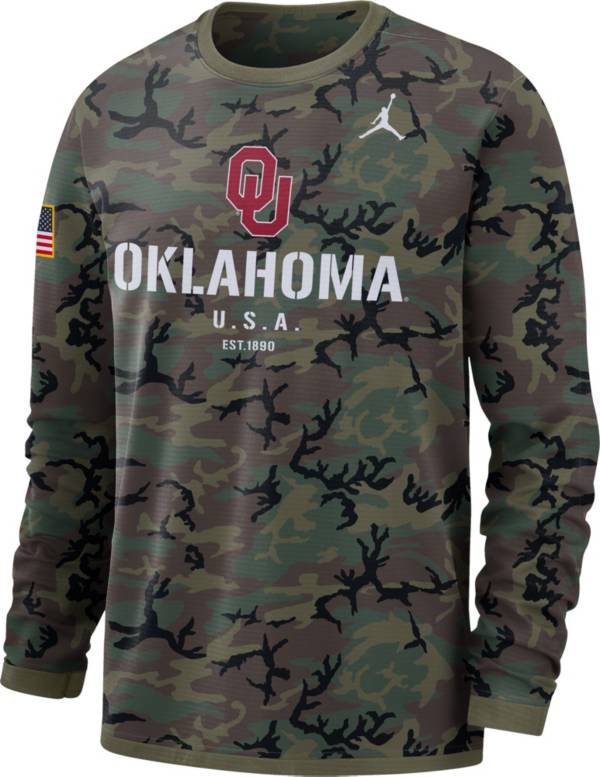 Jordan Men's Oklahoma Sooners Camo Military Appreciation Long Sleeve T-Shirt