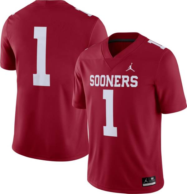 Jordan Men's Oklahoma Sooners #1 Crimson Dri-FIT Game Football Jersey