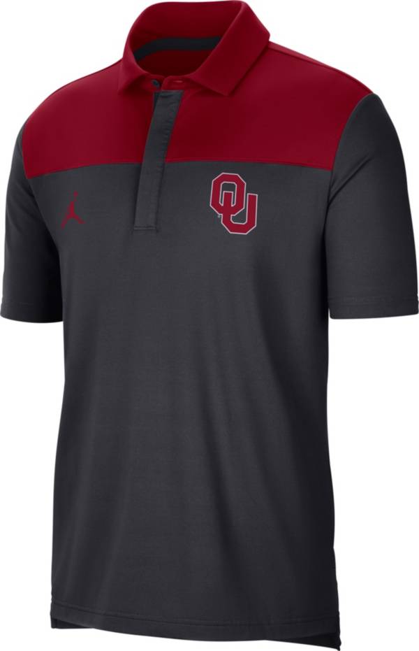 Jordan Men's Oklahoma Sooners Grey Elevated Team Issue Polo