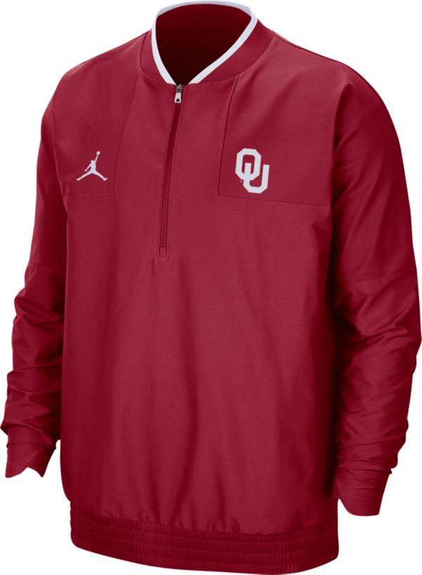 Jordan Men's Oklahoma Sooners Crimson Football Sideline Coach Lightweight Jacket