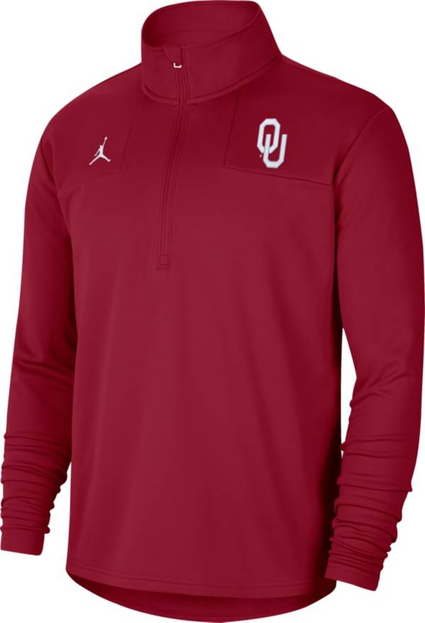 Jordan Men's Oklahoma Sooners Crimson Team Issue Coaches Half-Zip