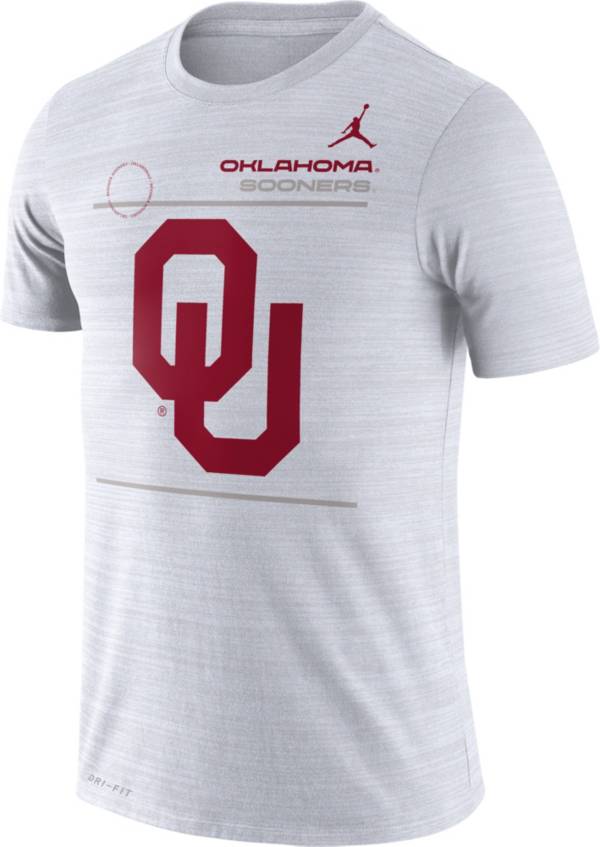 Jordan Men's Oklahoma Sooners Dri-FIT Velocity Football Sideline White T-Shirt