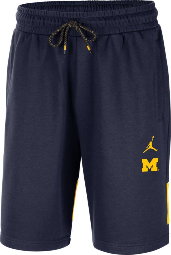 Jordan Men's Michigan Wolverines Blue Football Team Issue Fleece Practice Shorts