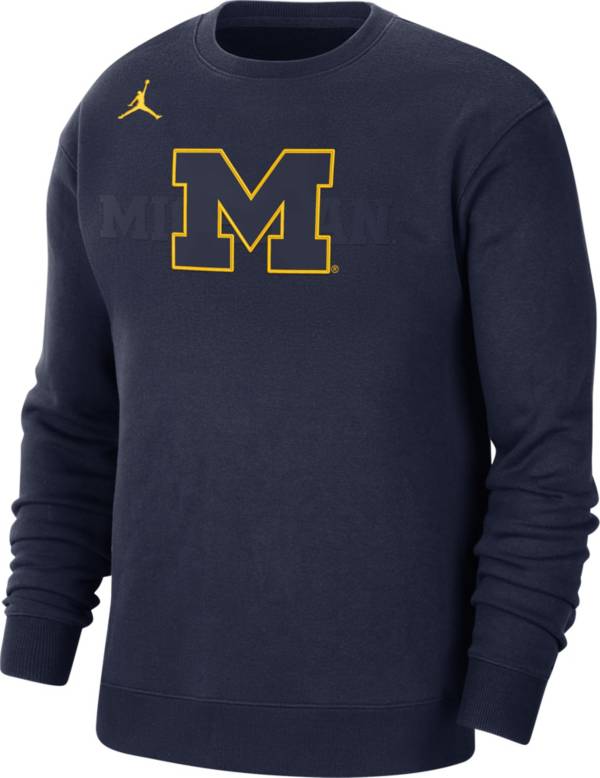 Jordan Men's Michigan Wolverines Blue Fleece Sweatshirt