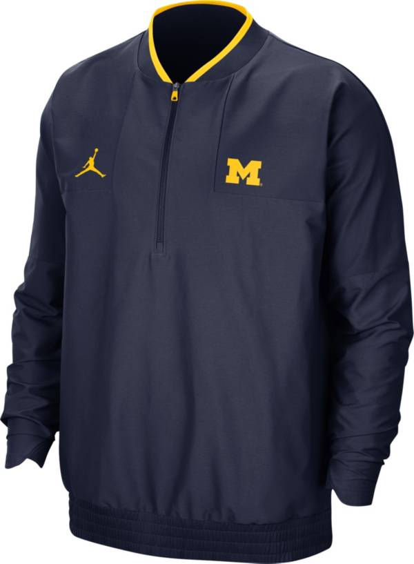 Jordan Men's Michigan Wolverines Blue Football Sideline Coach Lightweight Jacket