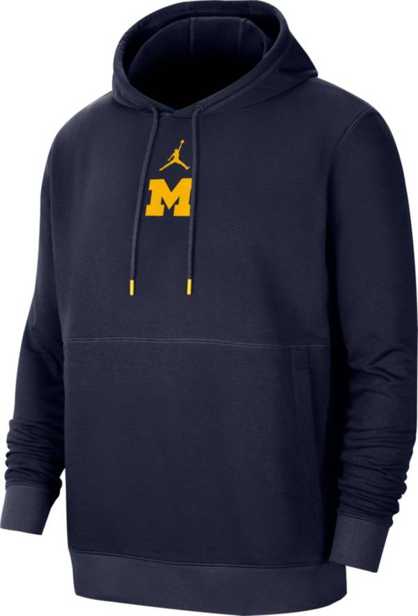 Jordan Men's Michigan Wolverines Blue Club Fleece Pullover Hoodie