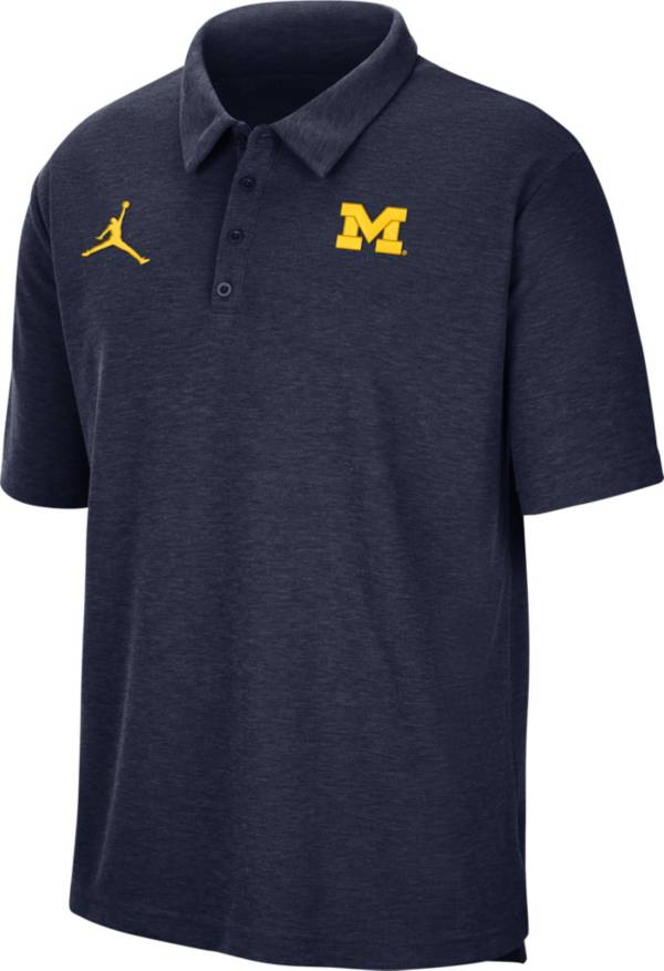 Jordan Men's Michigan Wolverines Blue Football Team Issue Polo