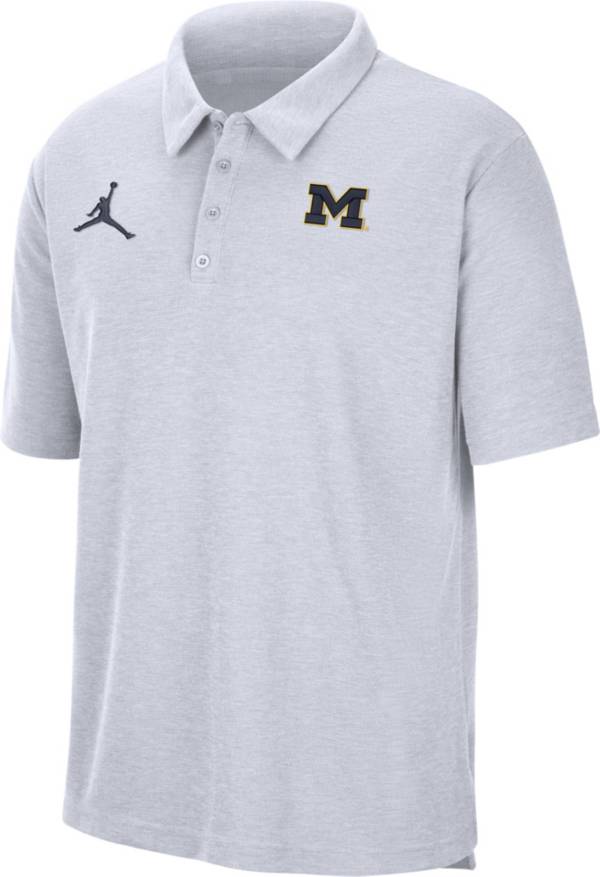 Jordan Men's Michigan Wolverines Football Team Issue White Polo